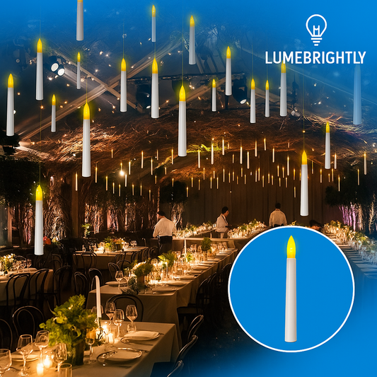 Flameless Floating Candles with Magic Wand Remote – Battery Operated