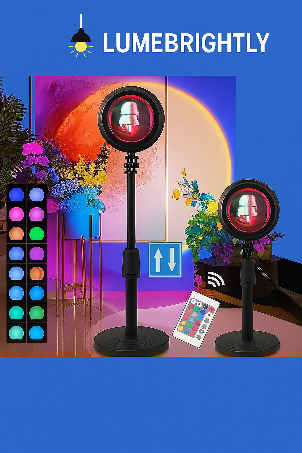 Sunset Projector Lamp – Rainbow Atmosphere LED Light for Bedroom, Wall & Room Decor