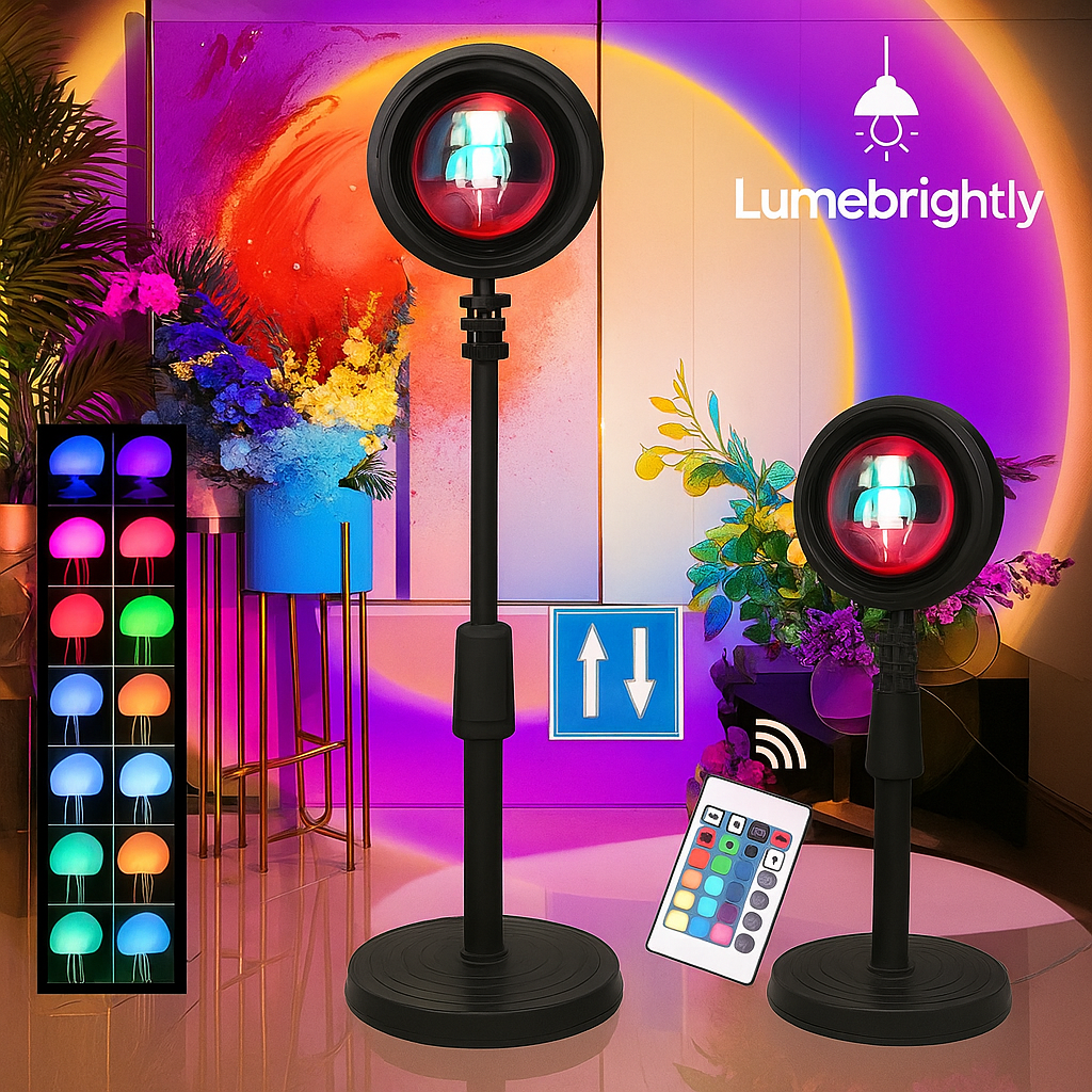 Sunset Projector Lamp – Rainbow Atmosphere LED Light for Bedroom, Wall & Room Decor