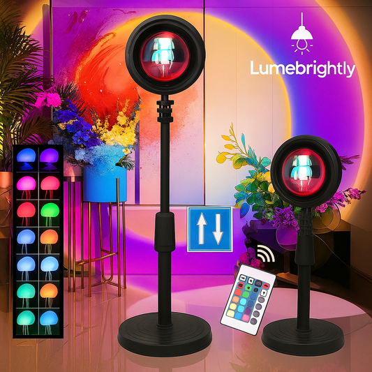 Sunset Projector Lamp – Rainbow Atmosphere LED Light for Bedroom, Wall & Room Decor